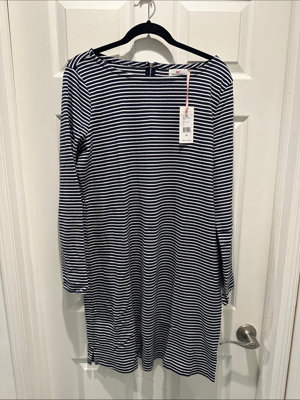 Vineyard Vines Navy & White Striped Long-Sleeve Dress Size XL NWT